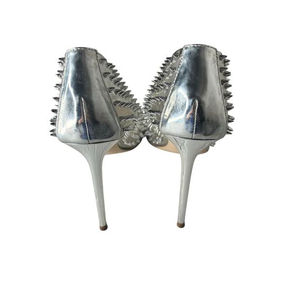 Steve Madden Vala Spiked Pumps Silver / Clear Size 8.5 - Picture 5 of 7